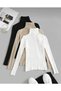 3-Piece Women's Turtleneck Cotton Jacquard Camisole Ribbed Sweater - 3