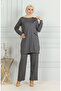 Gray Tunic and Trousers Double Set - Tassel Detailed 20042-05 - 2