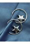 Gold & Silver Steel Star Hoop Earrings - 3