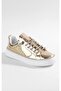 Women's Gold Snake Pattern Casual Sneaker - 4