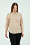 Women's Mink Scalloped Long Sleeve Linen Look Shirt - 4