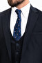 Straight Slim Fit Mono Collar Classic Men's Suit Navy Blue - 45303.24Y - 2