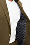 Straight Slim Fit Mono Collar Men's Suit Khaki - 45306.24Y - 6