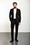 Straight Slim Fit Mono Collar Zippered Men's Suit Black - 45316.24Y - 3