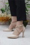 Feles 18-444 cross strap stone embellished evening women's high heel stiletto shoes ten - 2