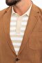 Straight Slim Fit Bag Pocket Mono Collar Linen Men's Jacket Camel - 40361.24Y - 2