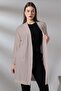 Ndola Women's Soft Textured Combed Cotton Low Long Sleeve Stretchy Combed Cotton Long Cardigan & Hijab Cardigan - Mink - 3