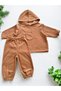 Kids Baby Fleece Hooded Unisex Bohemian Loose Clothing Tracksuit Set - 2