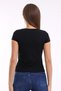 Lunsar Women's Soft Touch Slim Fit Crew Neck Short Sleeve Top Stretchy Basic Knitted Blouse & Bodysuit - Black - 5