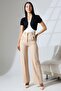 Puzi Women Slim Fit Oval Skirt Openwork Patterned Short Sleeve Gathered Shoulders Short Cardigan & Bolero - Black - 3