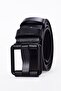 2-Piece Men's 100% Genuine Leather Black Painted Pipe 4.5 cm Jeans Belt Black-Brown - 5