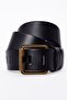 2-Piece Men's 100% Genuine Leather Yellow Tubular 4.5 cm Jeans Belt Black-Brown - 5