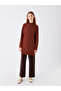 Lw - Half Turtleneck Plain Long Sleeve Oversize Women's Knitwear Tunic - 3