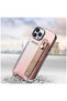 Apple iPhone 16 Pro Max Compatible Case M-Safe 2in1 Best Leather Case with Card Holder Pink - 2