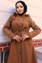 1053 Model - Tan Plush Inner Collar and Fur Collar Bondit Jacket - 2