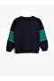 Sweatshirt Printed Crew Neck with Raised Color Block - 2