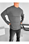 Men's Comfortable Fit Ribbed Long Sleeve Sweatshirt Smoked - 3