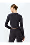 Long Sleeve Crew Neck Knit Crop Sleepwear Top - 4