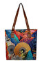 Women's Vegan Leather Yellow Shoulder Bag - Blooming Dog Design - 4