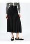 Crepe Fabric Standard Waist Midi Length Pleated Skirt - 3