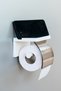Adhesive Lid Toilet Paper Hanger Bathroom Toilet Roll Holder Apparatus Napkin Holder Organizer Plastic - 3