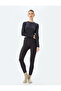 Long Sleeve Crew Neck Knit Crop Sleepwear Top