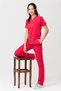 Ultralycra Spaniard - Lycra Doctor Nurse Uniform Set Scrubs Uniform Surgical Suit (Women), Pomegranate - 3