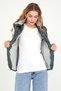 Women's Hooded Combed Cotton Lined Puffer Vest - Dark Green - 6