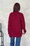 Women's Burgundy Standard Size Black Pocket Detailed Buttoned Oversize Knitwear Cardigan - 5