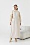 Women's Comfortable Fit Quilted Two-Strap Dress Beige 30982 - 5
