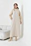 Women's Comfortable Fit Quilted Two-Strap Dress Beige 30982
