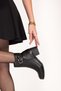 Women's Genuine Leather Classic Heeled Boots with Buckle Detail Anl.2919 - 4