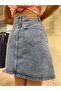 Vi̇goss Women's Mini Denim Skirt 50455-00422 - 3