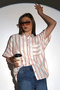 Women's Striped Short Sleeve Pocket Shirt - 6