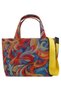 Women's Vegan Blue Medium Tote Bag - Spirals of Color Design - 2