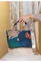 Women's Vegan Multicolored Medium Tote Bag - Petals Design