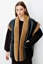 Shawl Collar Fur Leather Vest - Camel - 6