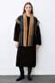 Shawl Collar Fur Leather Vest - Camel - 5