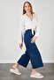 Women's Indigo Short Palazzo Poplin Trousers - 3