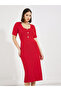 Rib Knit Scoop Neck Sweater Midi Dress - 2