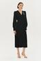 Lycra Black Maxi Dress with Embroidered Collar Detail