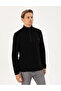 Black Regular Fit Half Zip Fleece Sweatshirt 50298973-Vr046 - 3
