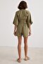 Women's Khaki Muslin Shorts with Elastic Waistband - 6