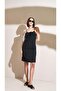 Women's Black Front Tie-Detail Side Slit Slit Short Dress - 2