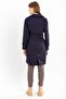 Navy 100% Cotton Gabardine Midi (95CM) Lined Belted Women's Trench Coat 1113 - 7