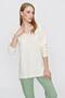 Women's Ecru V-Neck Casual Knitwear Sweater - 3