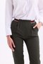 Waist Detailed Elastic High Waist Narrow Leg Ankle Length Women's Fabric Trousers 3333 - 5