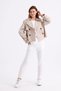 Stone Color 100% Cotton Gabardine Lined Oversize Wide Fit Women's Crop Short Trench Coat 1122 - 8