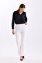 White High Waist Flared Women's Fabric Trousers 3345