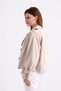 Stone Color 100% Cotton Gabardine Lined Oversize Wide Fit Women's Crop Short Trench Coat 1122 - 9